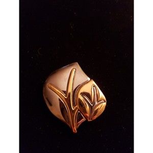 Gold And Silver Tone Brooch Pin Liz Claiborne Signed LC Vintage